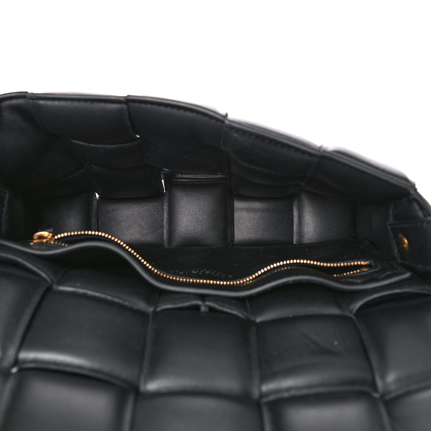 Nappa Maxi Intreccio Padded Cassette Crossbody Bag Black