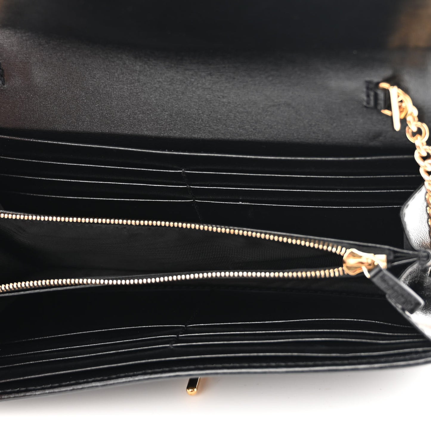 Calfskin Jackie 1961 Chain Wallet Black
