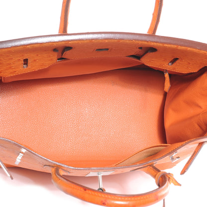 Hermes Ostrich HAC Birkin 32 Orange 8 of 10