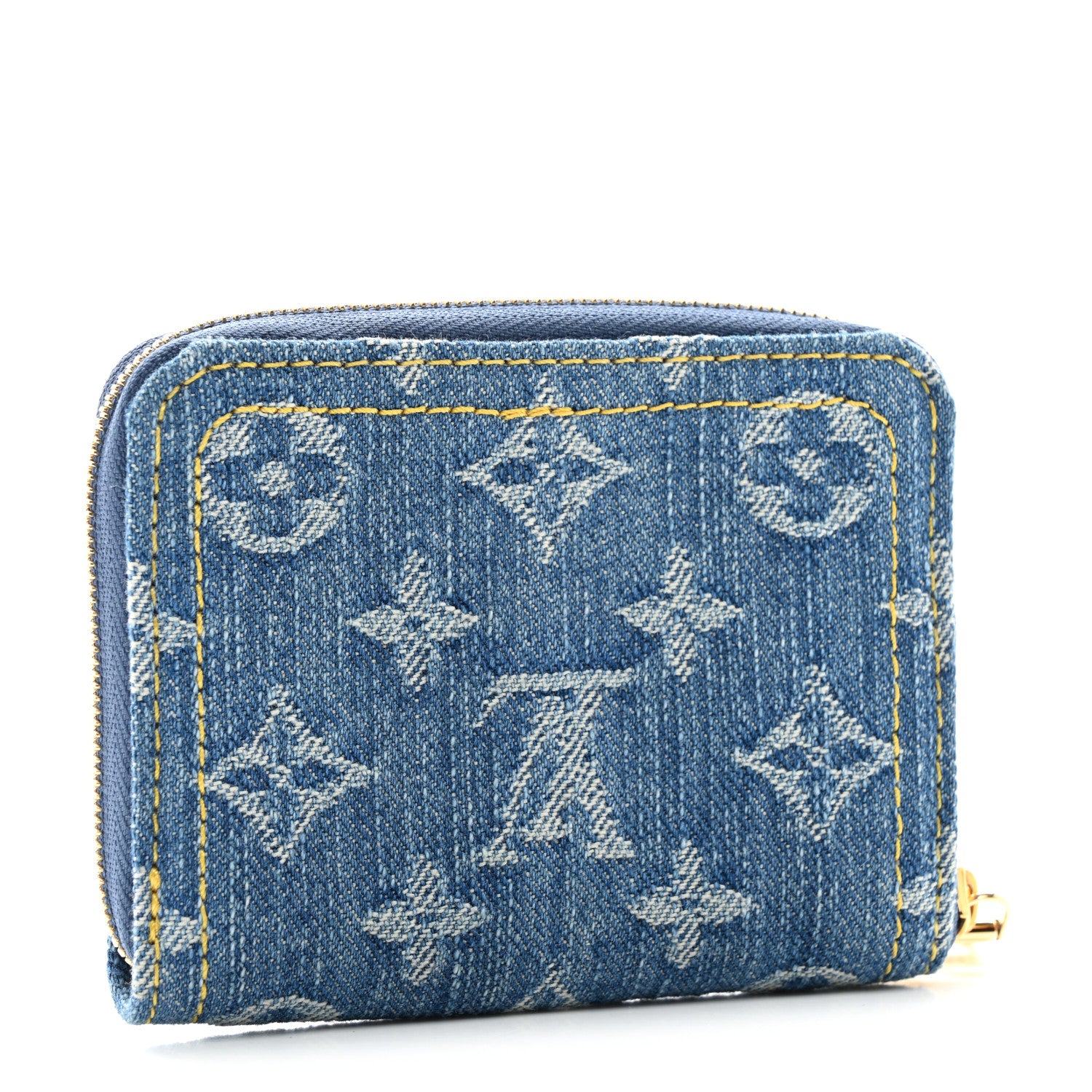 Louis Vuitton Denim Monogram Zippy Coin Purse Blue 3 of 7