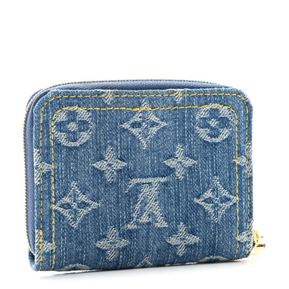 Louis Vuitton Denim Monogram Zippy Coin Purse Blue 3 of 7