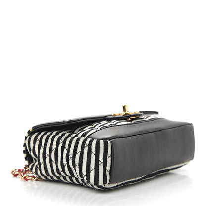 Chanel Jersey Quilted Small Coco Sailor Flap Black White 3 of 9