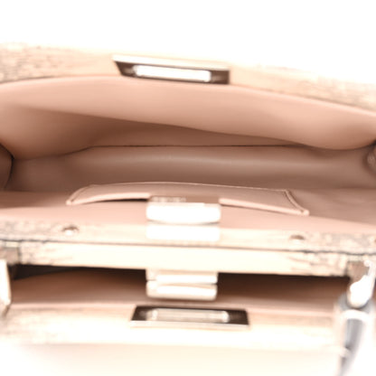 Fendi Lizard Togo Shiny Nappa Mini Peekaboo Iconic Satchel Rosa Skin 5 of 12