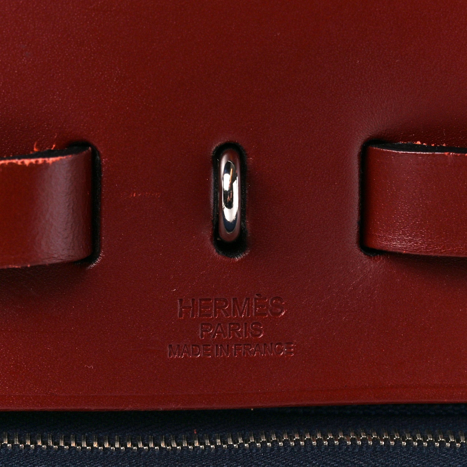 Hermes Toile Vache Hunter Herbag Zip 39 MM Bleu Marine Rouge H 11 of 14