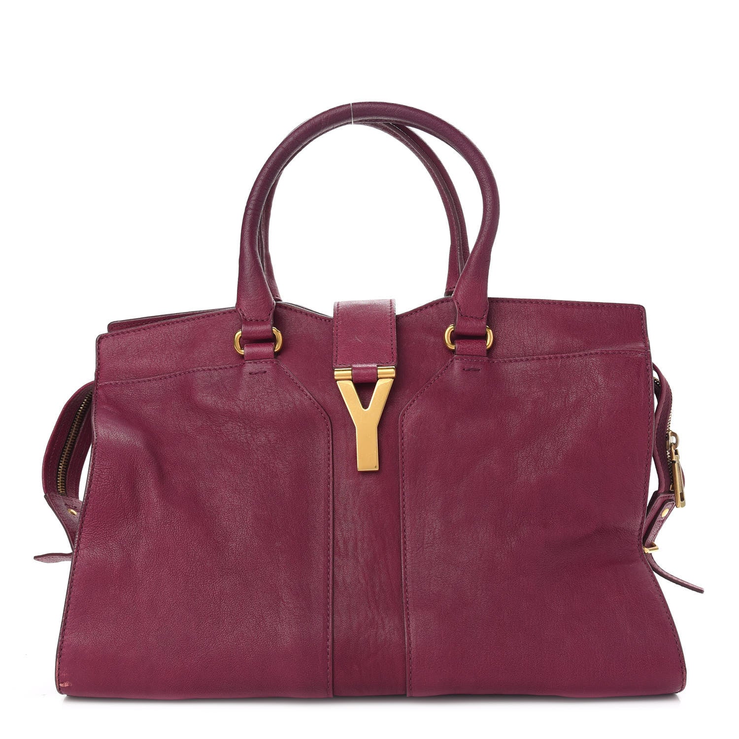Saint Laurent Sheepskin Medium Cabas ChYc Bag Black Cherry 1 of 10