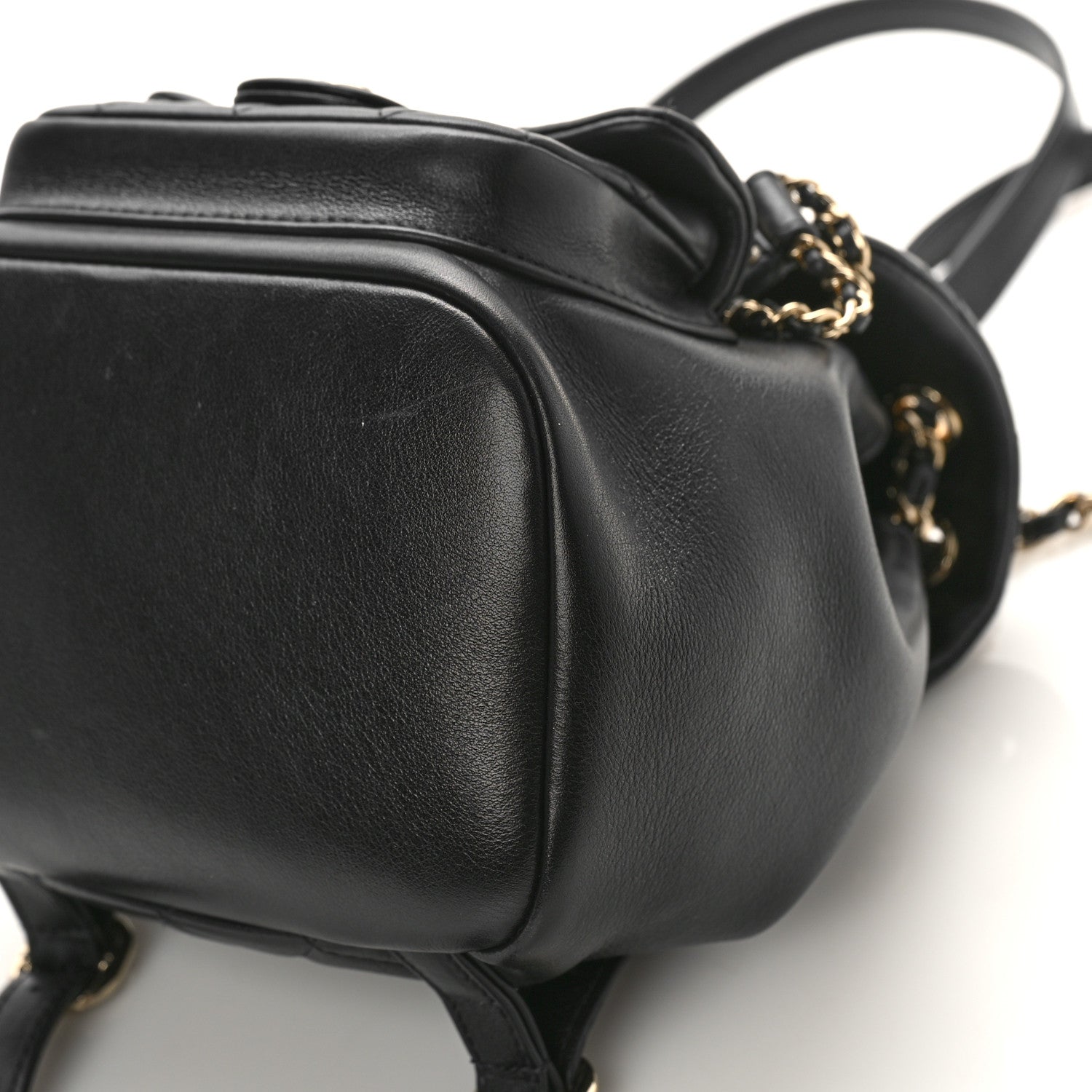 Chanel Lambskin Quilted Small Duma Drawstring Backpack Black 9 of 9