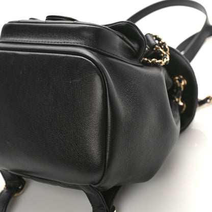 Chanel Lambskin Quilted Small Duma Drawstring Backpack Black 9 of 9