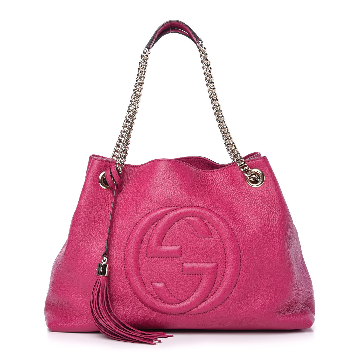 Gucci Cellarius Calfskin Medium Soho Chain Shoulder Bag Bright Bouganville 1 of 10