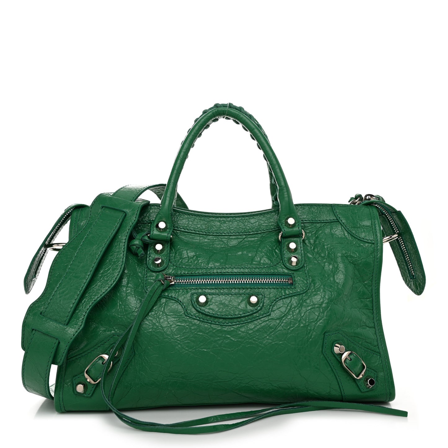 Agneau Classic Silver Hardware S City Magic Green
