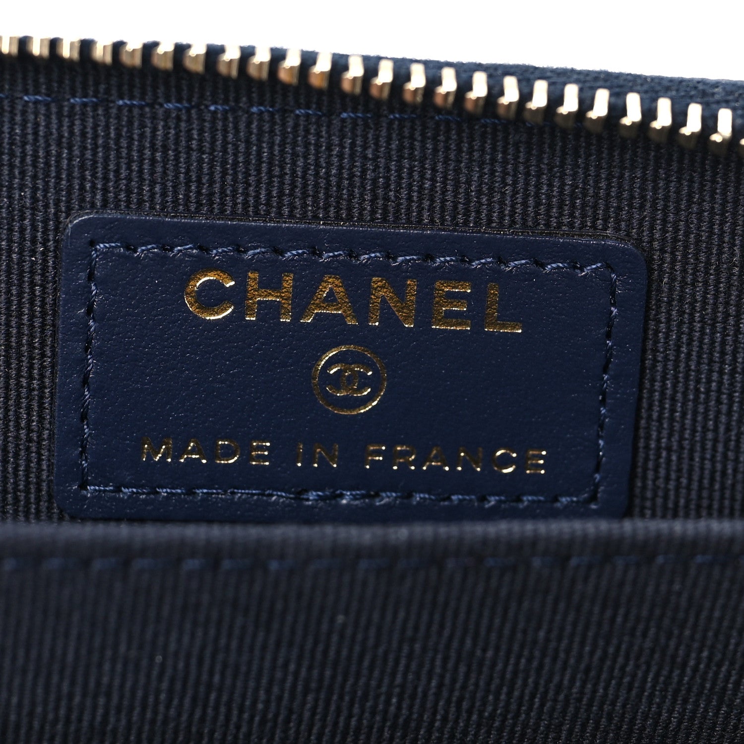 Chanel Caviar Enamel Coco Casino Quilted Zip Coin Purse Navy Blue 6 of 9