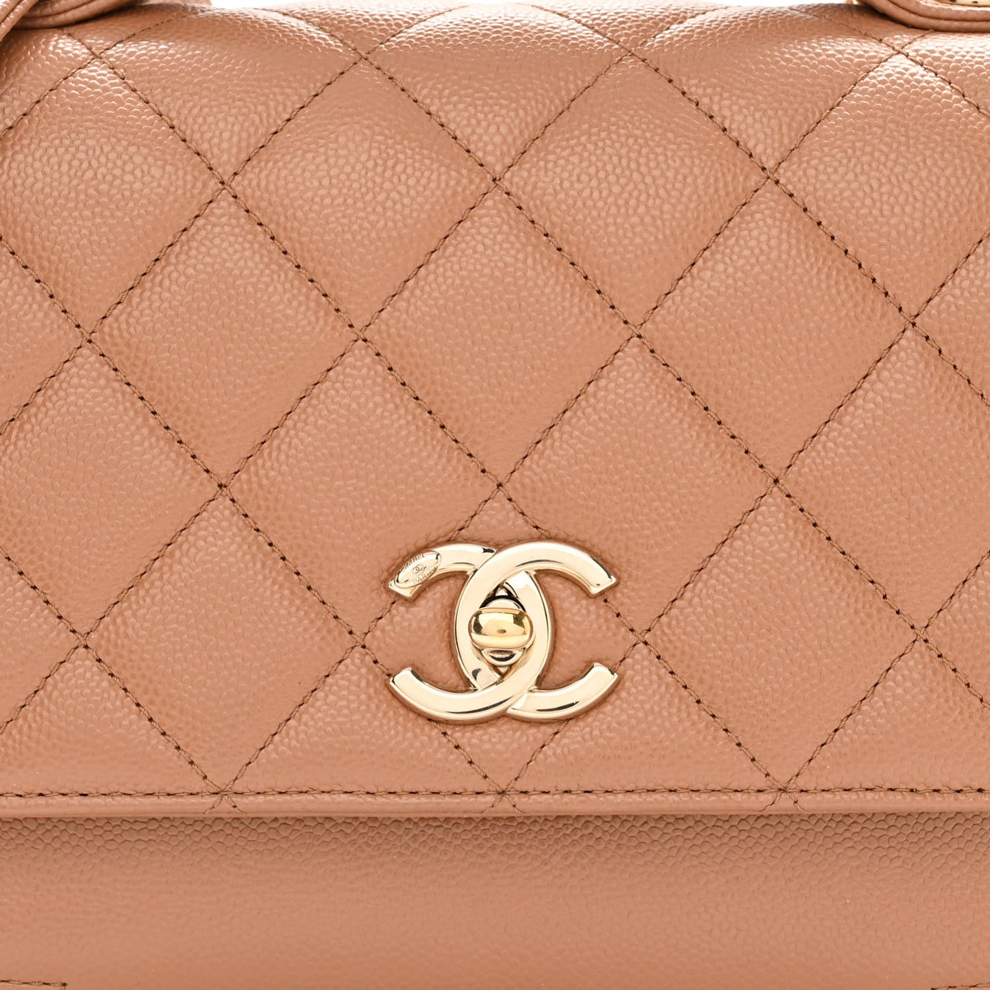 Caviar Quilted Medium Business Affinity Flap Brown