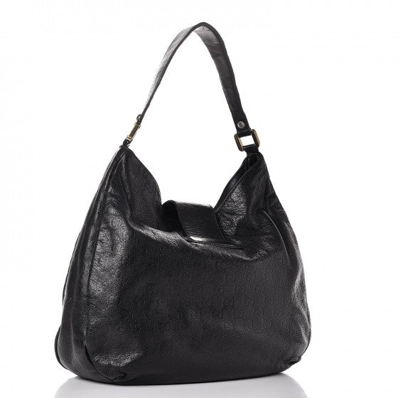 Guccissima Large New Ladies Web Hobo Black