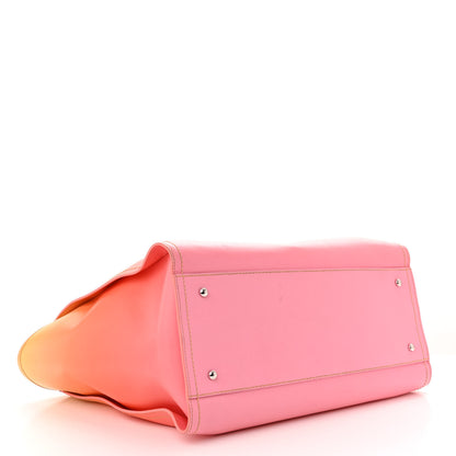 Chanel Shaded Calfskin Medium Deauville Tote Orange Coral Pink 5 of 17