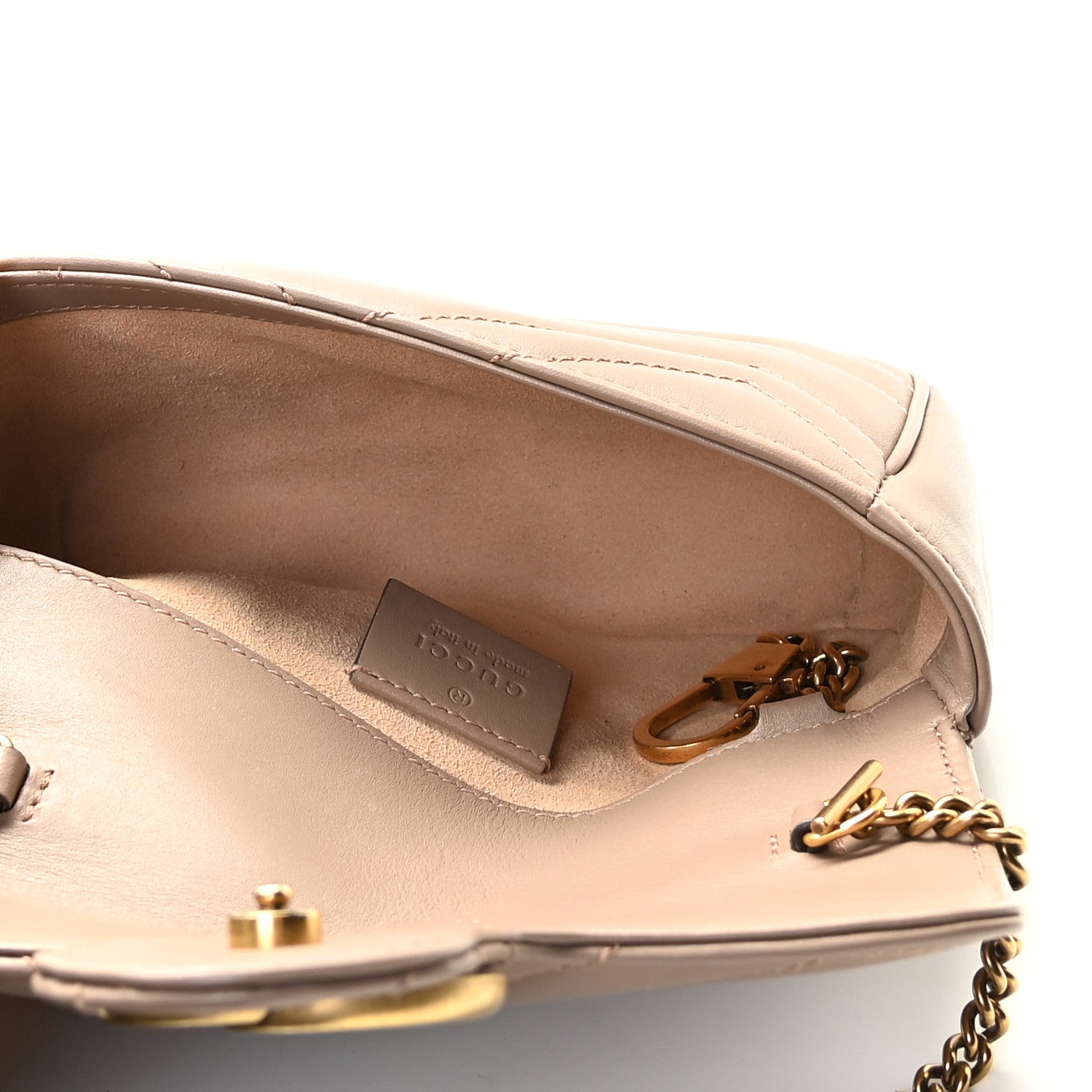 Gucci Calfskin Matelasse Super Mini GG Marmont Shoulder Bag Porcelain Rose 5 of 9