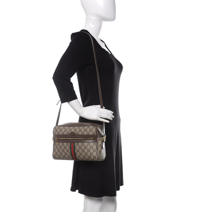 Gucci GG Supreme Monogram Web Small Ophidia Shoulder Bag Brown 2 of 10