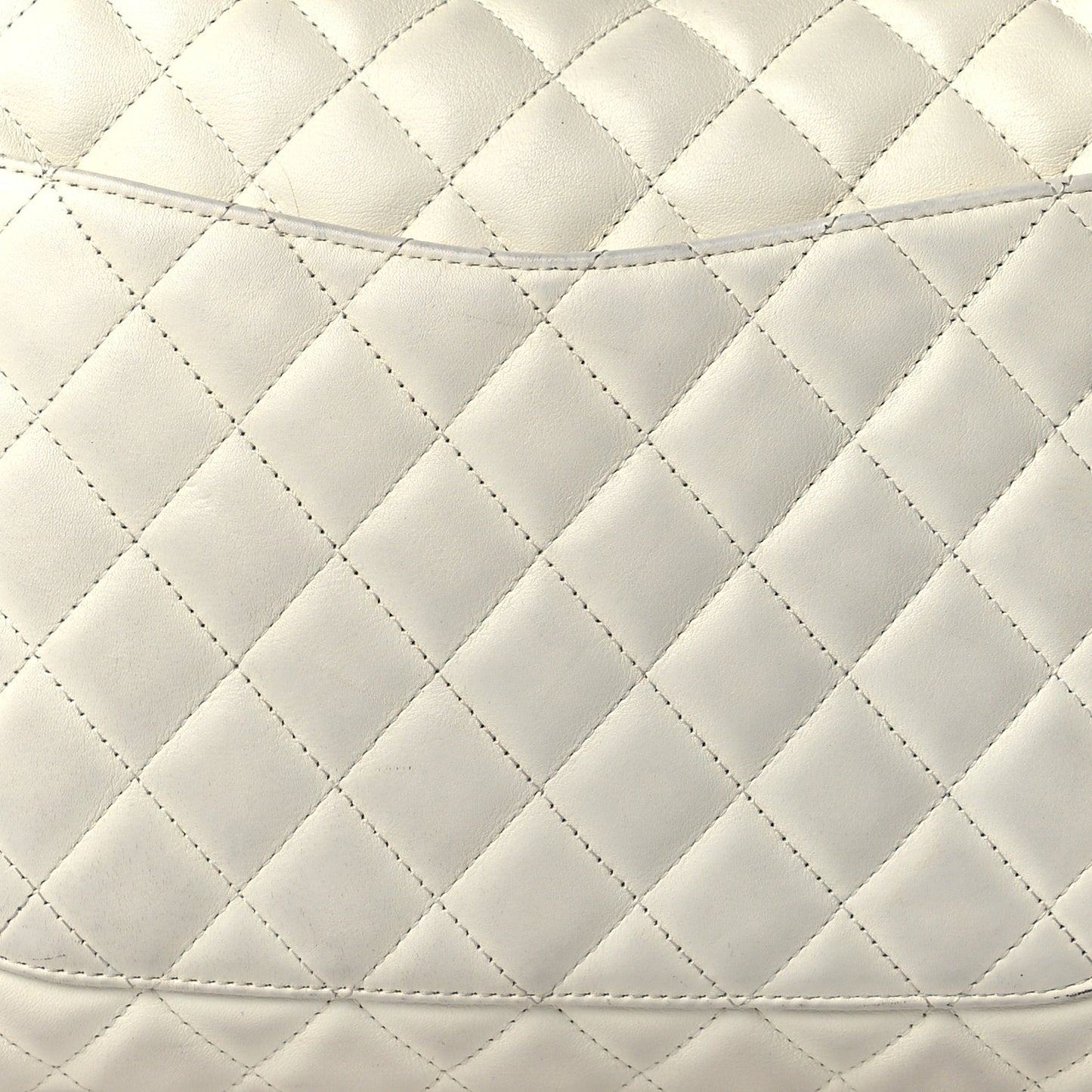 Calfskin Quilted Large Cambon Multipocket Reporter White