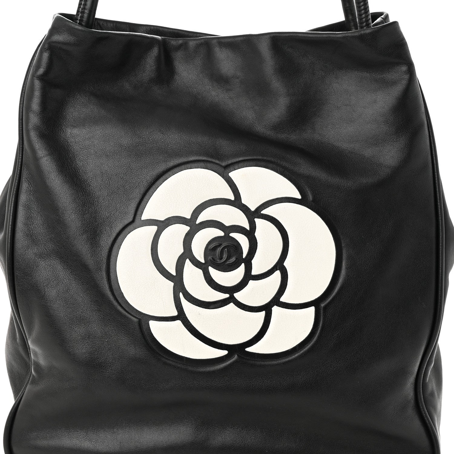 Chanel Lambskin Camellia Tote Black 8 of 10