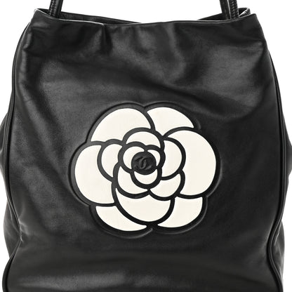 Chanel Lambskin Camellia Tote Black 8 of 10