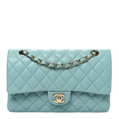 Chanel Caviar Quilted Medium Double Flap Light Blue 1 of 11