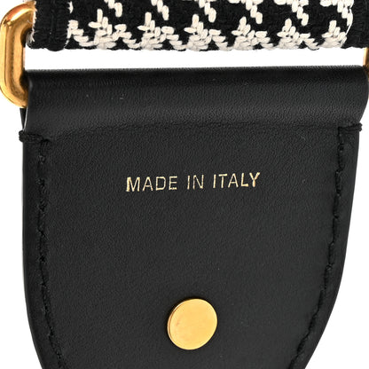 Christian Dior Canvas Houndstooth Embroidered 30 Montaigne Shoulder Strap Black White 4 of 5