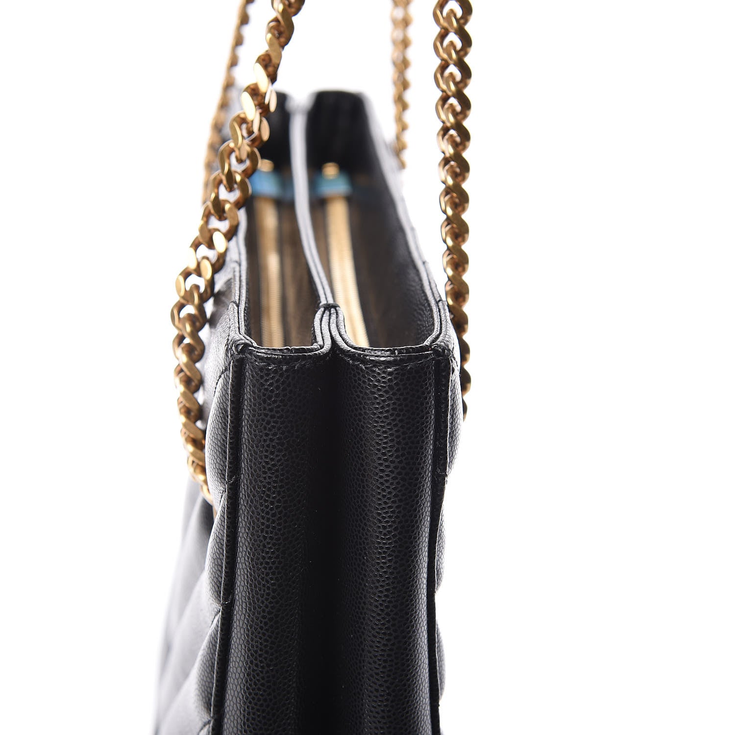 Saint Laurent Grain De Poudre Matelasse Chevron Medium Tribeca Shopping Bag Black 9 of 14
