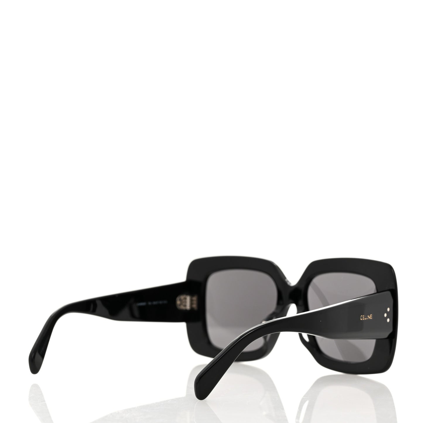 Acetate Rectangular Bold 3 Dots Sunglasses CL40263F Black