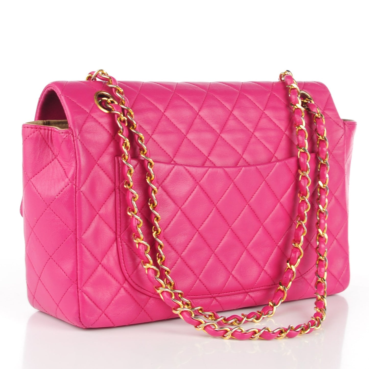 Lambskin Quilted Medium Single Flap Bag Pink