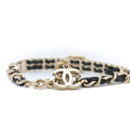 Chanel Lambskin Crystal CC Chain Bracelet Gold Black 9 of 9