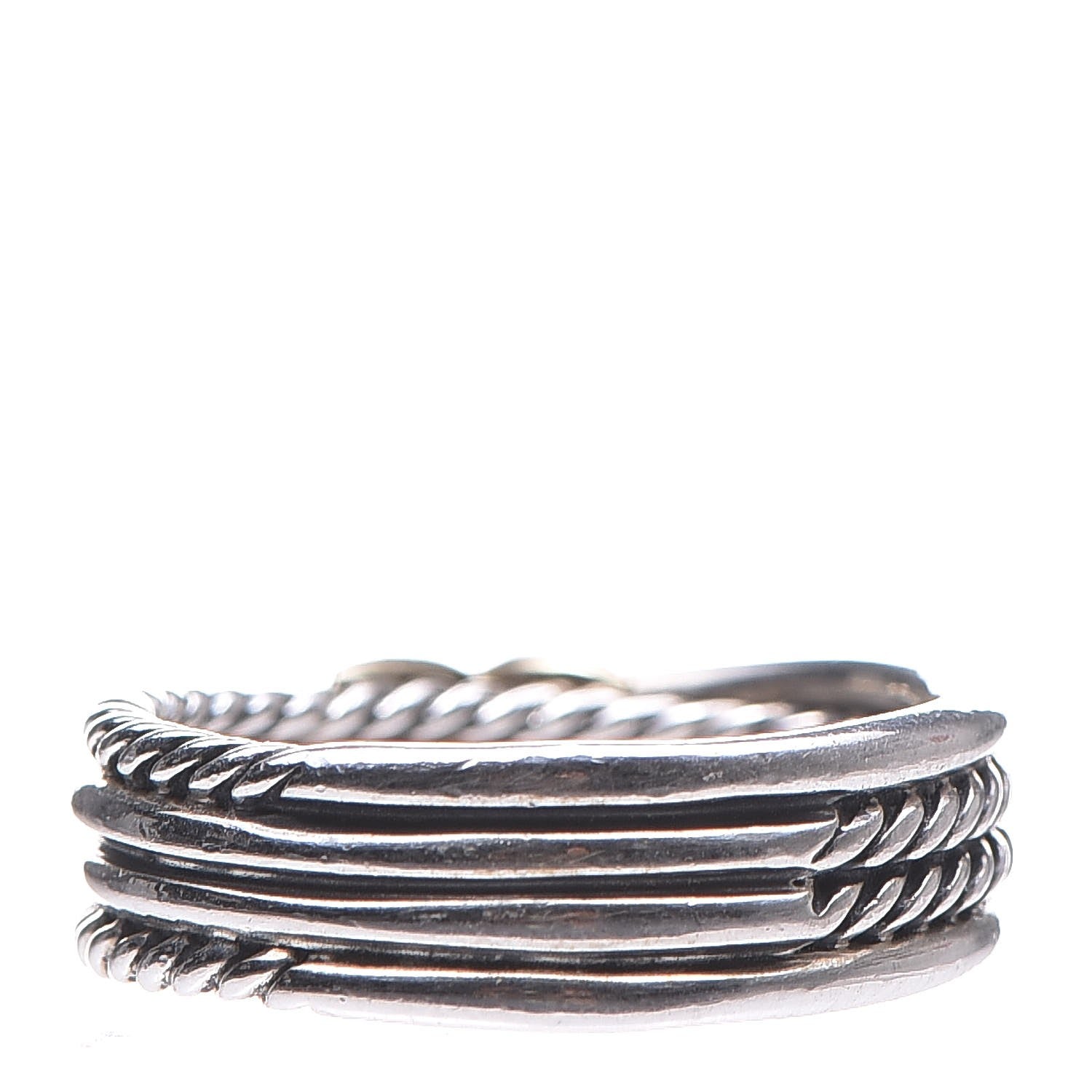 David Yurman Sterling Silver 18K Yellow Gold 6mm X Crossover Ring 56.5 7.75 4 of 5