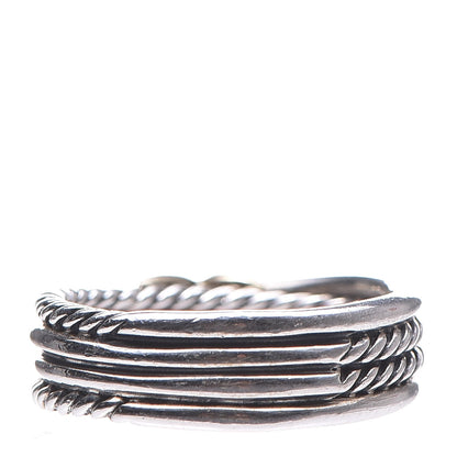 David Yurman Sterling Silver 18K Yellow Gold 6mm X Crossover Ring 56.5 7.75 4 of 5
