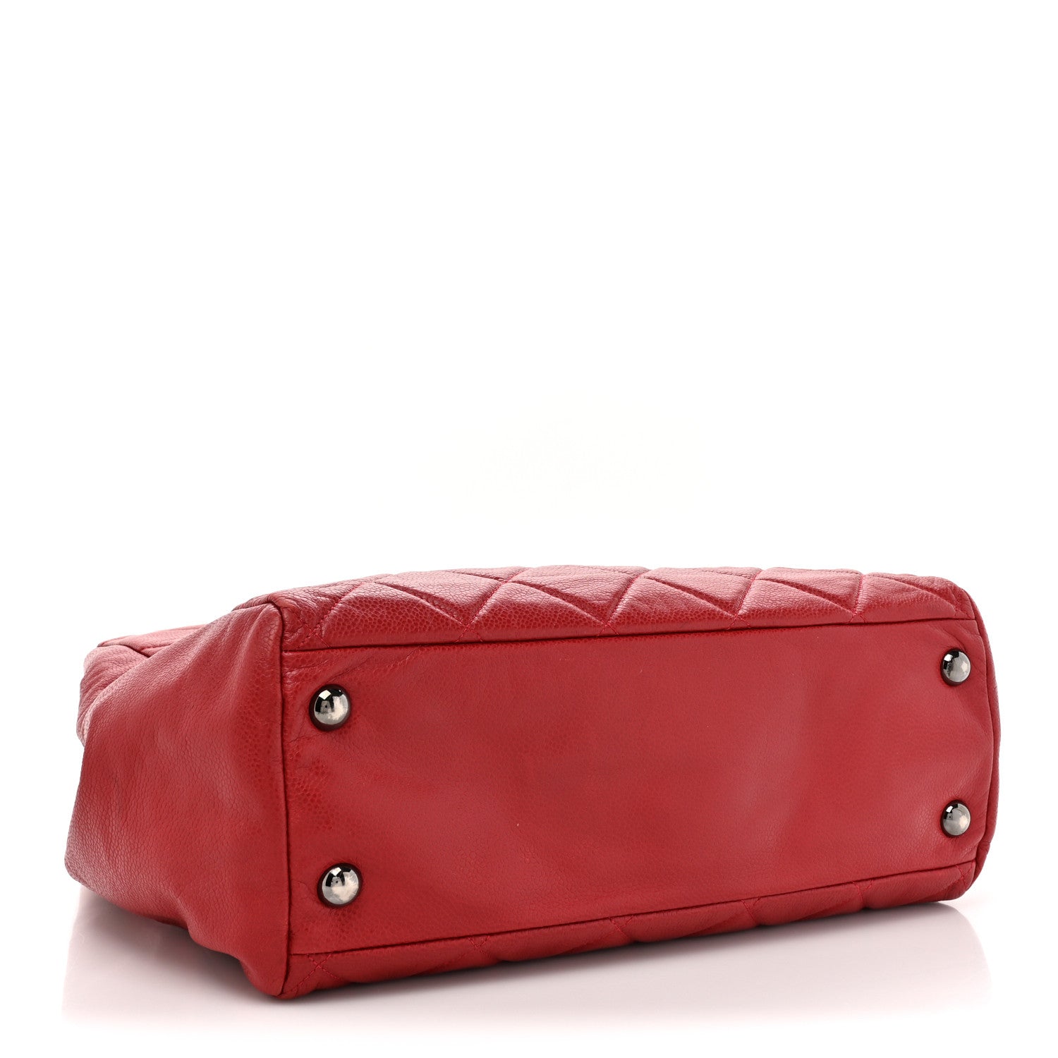 Chanel Caviar Quilted Large Cells Shopping Tote Red 4 of 17
