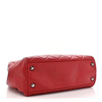 Chanel Caviar Quilted Large Cells Shopping Tote Red 4 of 17