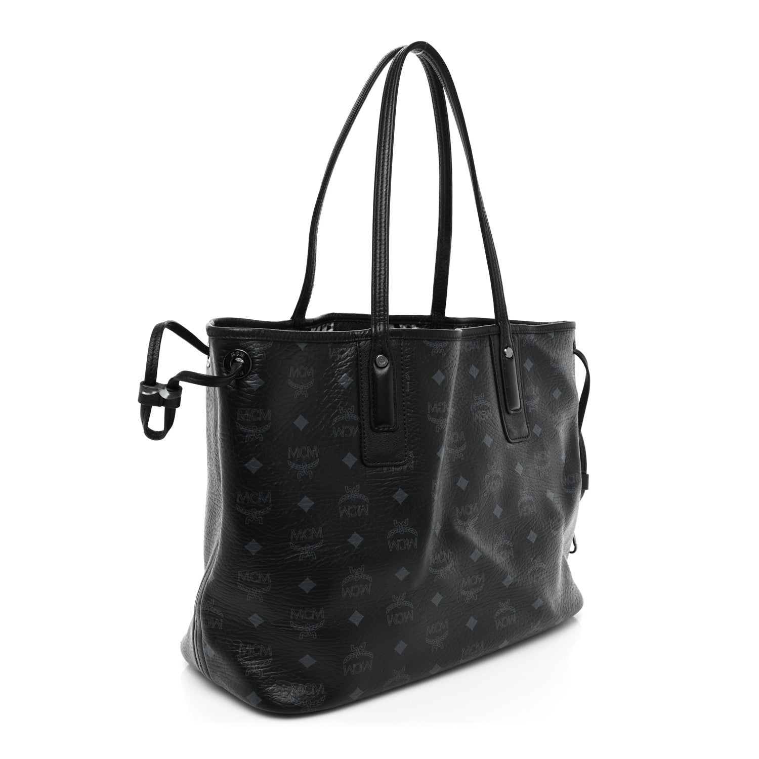 MCM Visetos Medium Liz Reversible Shopper Tote Black 4 of 17