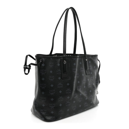 MCM Visetos Medium Liz Reversible Shopper Tote Black 4 of 17
