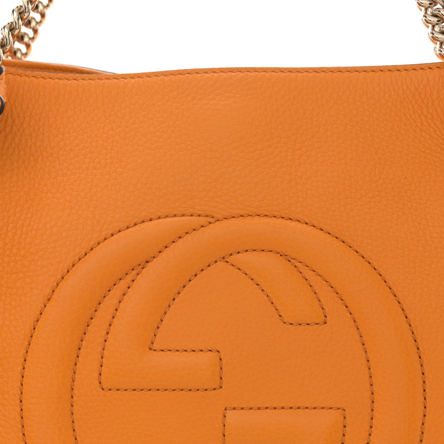 Gucci Pebbled Calfskin Medium Soho Chain Shoulder Bag Curcuma 8 of 10