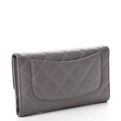 Chanel Caviar Quilted Large Flap Wallet Grey 3 of 12