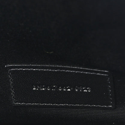 Saint Laurent Grain De Poudre Matelasse Chevron Monogram Envelope Clutch Black 7 of 8
