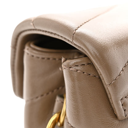Saint Laurent Calfskin Y Quilted Monogram Toy Loulou Crossbody Bag Taupe 12 of 13