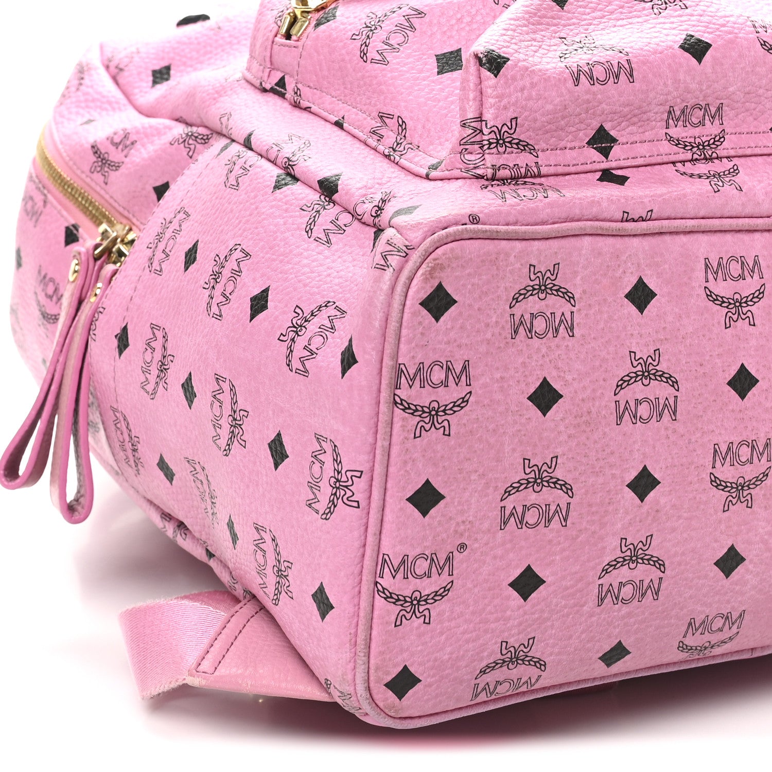 MCM Visetos Medium Sprinkle Stud Stark Backpack Pink 8 of 9