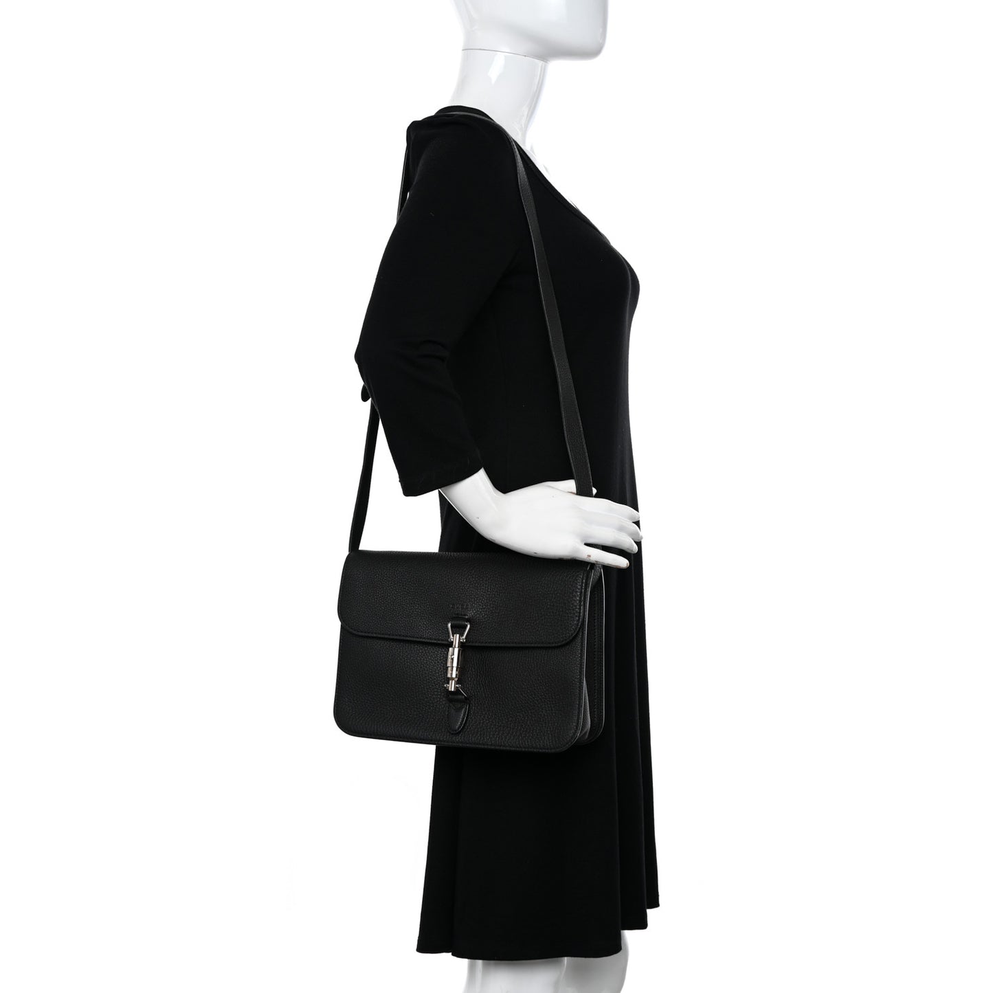 Soft Calfskin Small Jackie Shoulder Bag Black