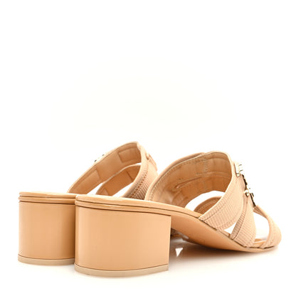 Chanel Fabric Metal CC Logo Mules 41 Beige 4 of 7