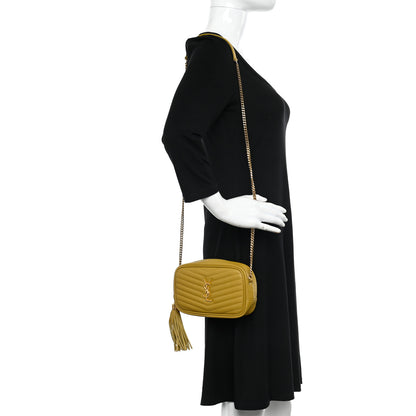 Saint Laurent Grain De Poudre Matelasse Monogram Mini Lou Camera Bag Light Chartreuse 2 of 10