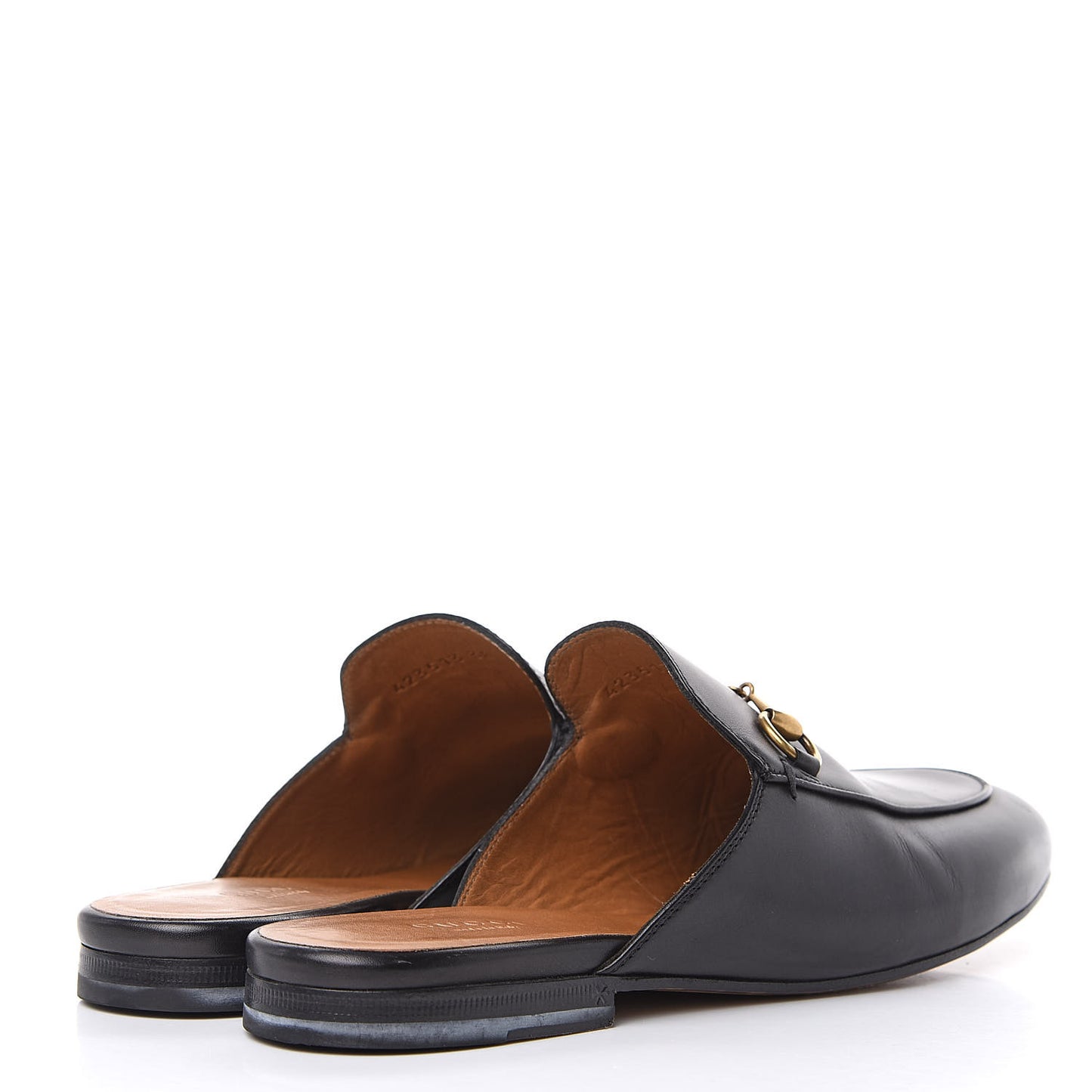 Calfskin Womens Princetown Slippers 38 Black