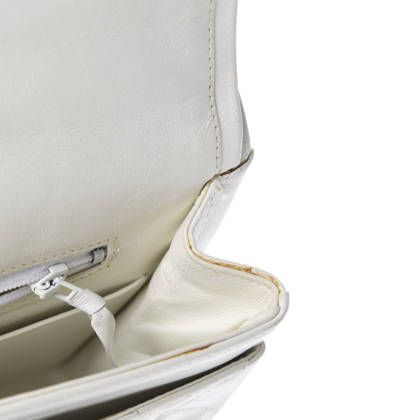 Lambskin Quilted Medium Double Flap White