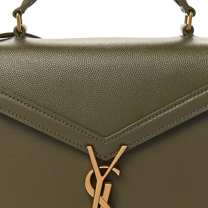 Saint Laurent Grain de Poudre Mini Classic Monogram Cassandra Top Handle Olive 8 of 10