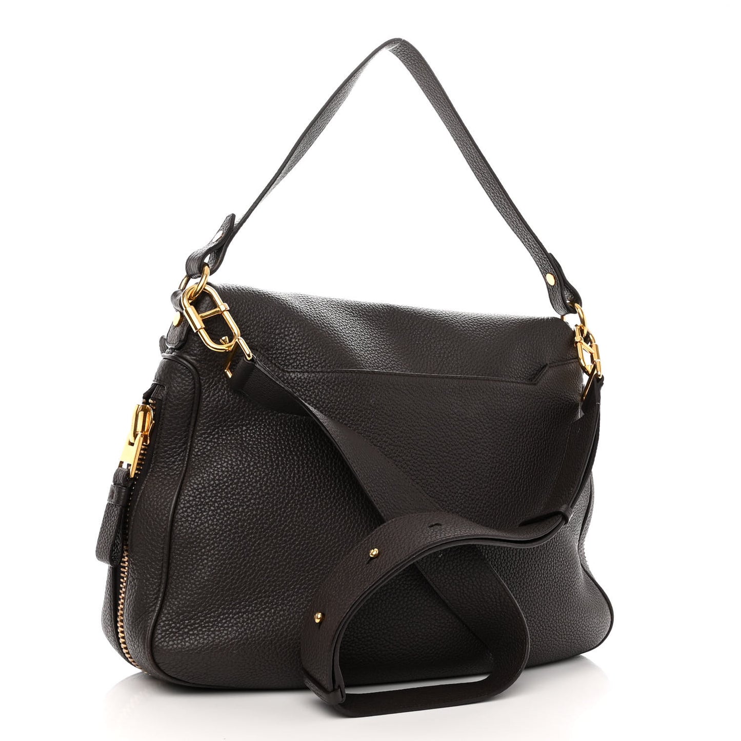 Pebbled Calfskin Large Jennifer Dark Brown