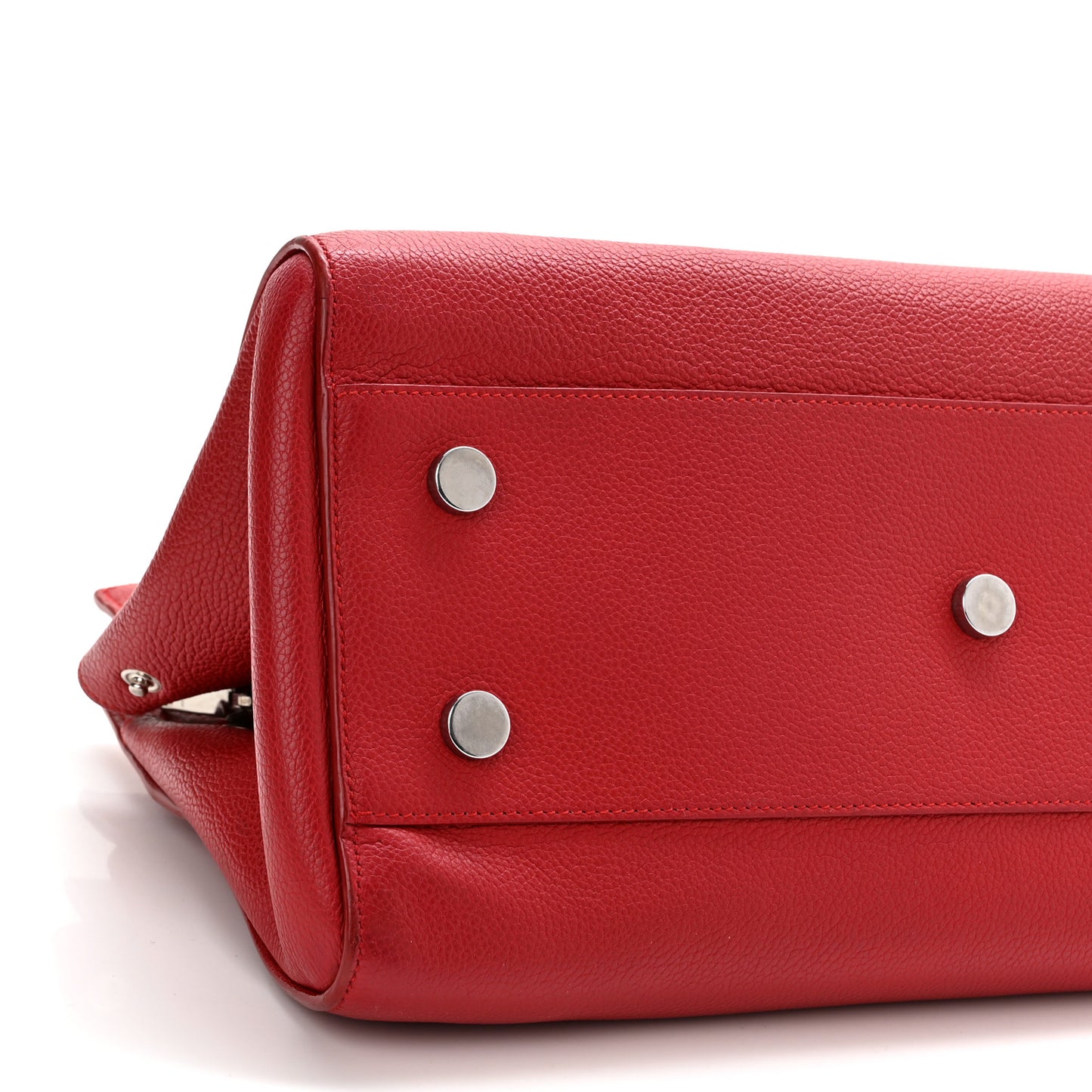 Grained Calfskin Small Cabas Rive Gauche Red