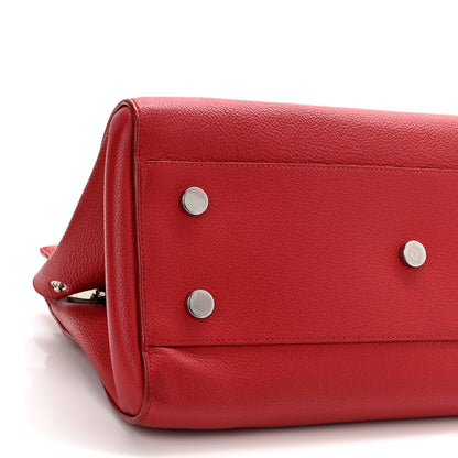 Saint Laurent Grained Calfskin Small Cabas Rive Gauche Red 9 of 14