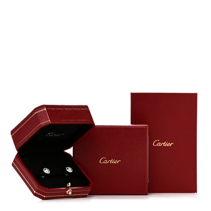 Cartier 18K White Gold Diamond D'Amour Halo Earrings 6 of 6