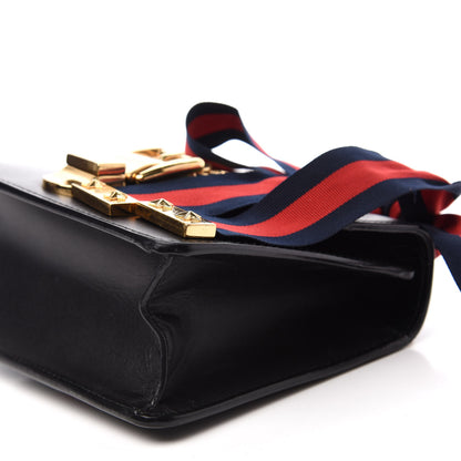 Gucci Calfskin Mini Sylvie Chain Shoulder Bag Black 12 of 14